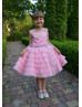 Pink Multi-layered Tulle Flower Girl Dress